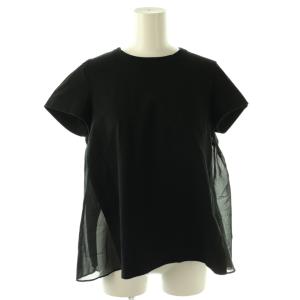 バック刺繍切替ポケットTシャツ カットソー 半袖 2 黒 22-06009 /DU