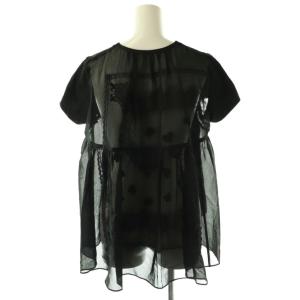sacai バック刺繍切替ポケットTシャツ カットソー 半袖 2 黒 22-06009 /DU