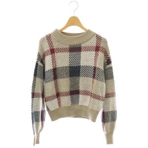 ヘアリークレストブリッジニット セーター 長袖 38 グレージュ マルチカラー /DO OS