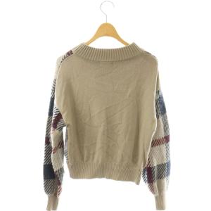 BLUE LABEL CRESTBRIDGE ヘアリークレストブリッジニット セーター 長袖 38 グレージュ マルチカラー /DO OS