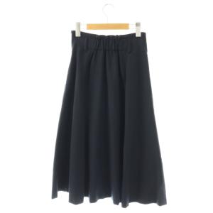 BLUE LABEL CRESTBRIDGE エレガントサキソニーフレアスカート ロング 36 ネイビー ライトベージュ レッド /DO OS