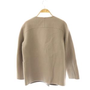 theory luxe NEW MOTION CASPIA STR コート アウター ノーカラー ダブル カシミヤ混 32 モカ