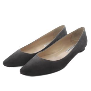 BBFLAT パンプス フラット スエード 37.5 ダークグレー /YO32