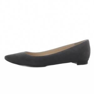 MANOLO BLAHNIK BBFLAT パンプス フラット スエード 37.5 ダークグレー /YO32
