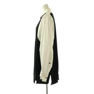 ENFOLD 25AW PANEL-HEM シャツ 38 ブラック ホワイト