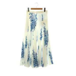 26SS PLEATS SKIRT 36 ホワイト ブルー