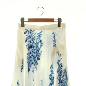 ENFOLD 26SS PLEATS SKIRT 36 ホワイト ブルー