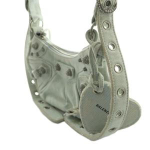 BALENCIAGA Le Cagole デニムショルダーバッグ ライトブルー