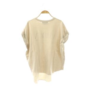 AMERICANA ロゴTシャツ カットソー L'Appartement別注 フレンチスリーブ ベージュ /CX OS