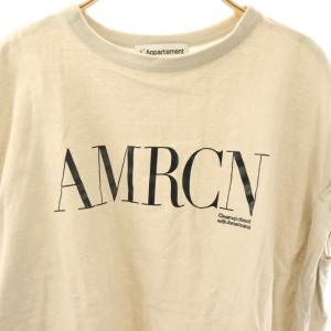 AMERICANA ロゴTシャツ カットソー L'Appartement別注 フレンチスリーブ ベージュ /CX OS