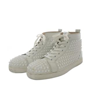 Christian Louboutin スニーカー スタッズ レザー 41.5 ホワイト