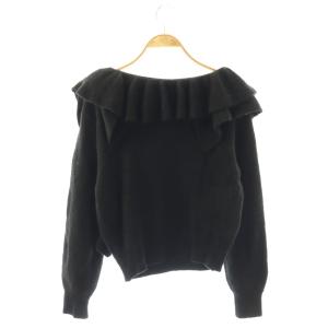 FRAY I.D ラッフルニット セーター ウール F ブラック オフショルダーネック 長袖 /OKOS