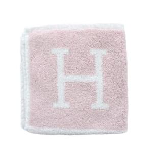HERMES カレタオル アヴァロン ハンドタオル ハンカチ ハンカチタオル ローズ・リラ ピンク 白 ホワイト 市松模様