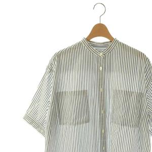 JOURNAL STANDARD relume 25SS ストライプバンドカラードロストシャツ ブラウス F ホワイト ブルー /DF OS