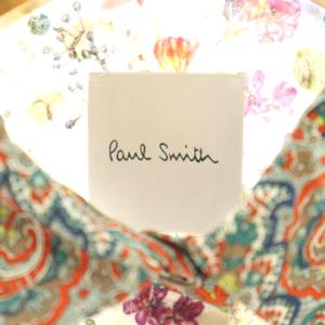 PAUL SMITH 花柄 ペイズリー柄 コットン 長袖シャツ 38 ホワイト マルチカラー /ES OS