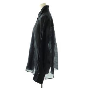 Spick&Span 25AW ロングカフスシアーシャツ ブラウス ネイビー /CX OS