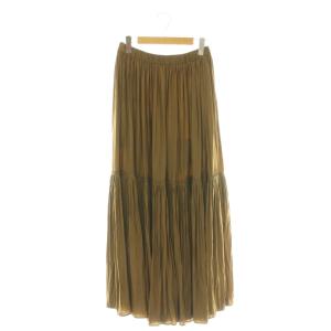 25AW Gather Maxi スカート キャメル