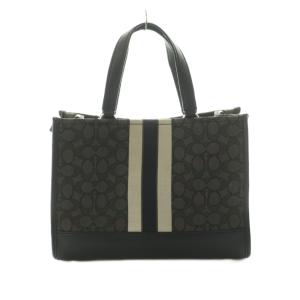 COACH デンプシー 2WAY ハンドバッグ ショルダーバッグ シグネチャー ジャカード 黒 アイボリー CQ877