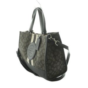 COACH デンプシー 2WAY ハンドバッグ ショルダーバッグ シグネチャー ジャカード 黒 アイボリー CQ877