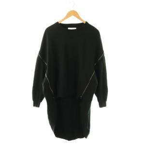 HIGH-LOW ZIPPER SWEAT スウェット プルオーバー 長袖 2 ブラック /HK OS
