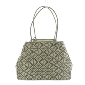 kate spade new york トートバッグ ジャガード織り 花柄 グレー 白 /MI OS