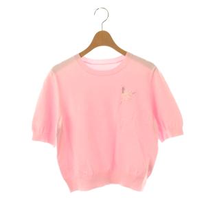 25SS バレリーナモチーフ五分丈ニット ピンク /MY OS