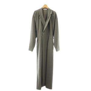 24AW テーラードカラーワンピース 長袖 ロング M グレー /NR OS