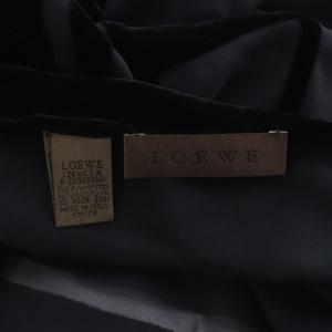 LOEWE スカーフ アナグラム シルク混ぜ ブラック /YO3 OH