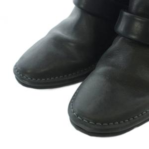 PIPPICHIC ロングブーツ レザー 本革 S 22.5cm 23cm 黒 ブラック バックル ステッチ /RI OS