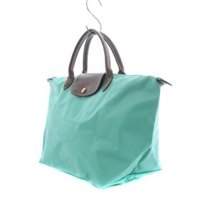 Longchamp ルプリアージュ Mサイズ トートバッグ ハンドバッグ ターコイズ ナイロン /RI OS