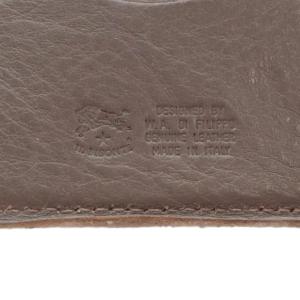 IL BISONTE クラフトエンボスドロゴ がま口 財布 二つ折り レザー グレージュ /YO34