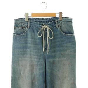 MM6 Maison Margiela 18SS ペイント加工ワイドデニムパンツ 36 インディゴブルー S32LA0145