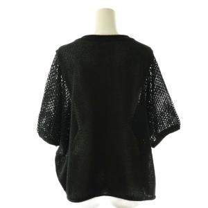 plantation 25SS ペーパーニット 五分袖 M ブラック /YO OS