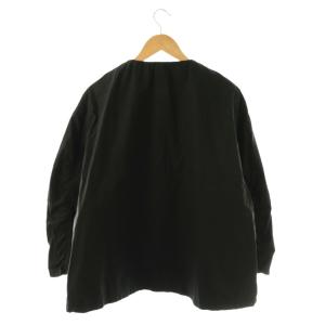 plantation 25SS ダブルコットンボンディング ブルゾン ノーカラージャケット M ブラック /ES OS