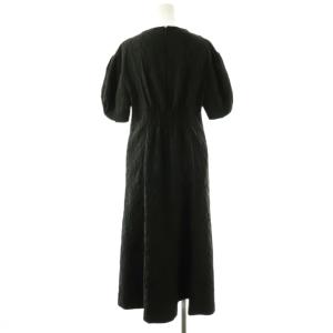 BALLSEY 24SS フラワージャカード マーメイドワンピース パフスリーブ 36 ブラック 11-06-42-06531