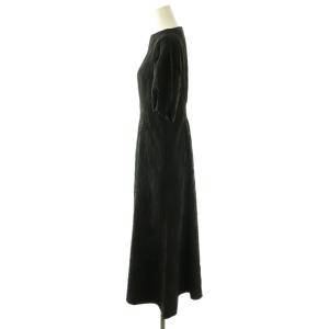 BALLSEY 24SS フラワージャカード マーメイドワンピース パフスリーブ 36 ブラック 11-06-42-06531