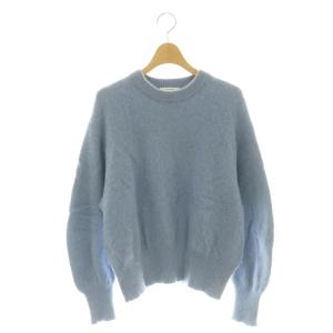 24AW アルパカミックスファークルーネックニット セーター プルオーバー サックスブルー /CX OS