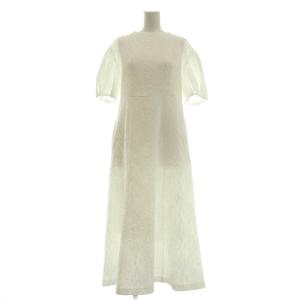 24SS フラワージャカード マーメイドワンピース ロング 36 ホワイト /DF OS