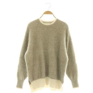 フォックスカシミヤ クルーネック ニット セーター プルオーバー モカブラウン ベージュ 1513-104-4776