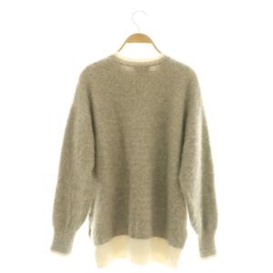UNITED ARROWS フォックスカシミヤ クルーネック ニット セーター プルオーバー モカブラウン ベージュ 1513-104-4776