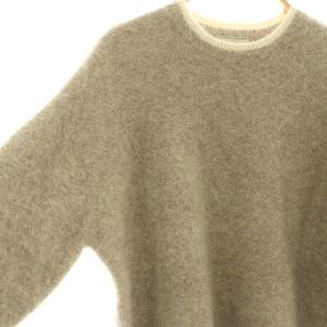 UNITED ARROWS フォックスカシミヤ クルーネック ニット セーター プルオーバー モカブラウン ベージュ 1513-104-4776