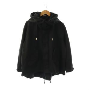 LOOSE SHORT MODS COAT ルーズショートモッズコート フード ワンカラー 38 黒 ブラック