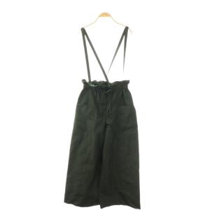 25AW マイクロタフタ サスペンダーワイドパンツ 36 グリーン
