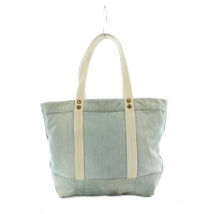 POLO RALPH LAUREN トートバッグ デニムブルー デニム生地 ポロベアアップリケ 外ポケット /RI OS