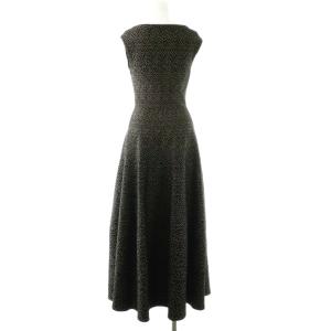 ALAIA ニットワンピース 総柄 38 ブラック AA9R2002TM56