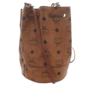 MCM ヴィセトス柄 巾着 ショルダーバッグ レザー 茶色 ブラウン /SR