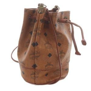 MCM ヴィセトス柄 巾着 ショルダーバッグ レザー 茶色 ブラウン /SR