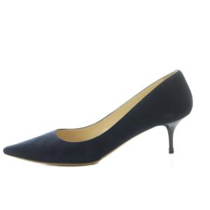 JIMMY CHOO パンプス ポインテッドトゥ スエード 37 24.0cm 紺 /MI OS