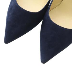 JIMMY CHOO パンプス ポインテッドトゥ スエード 37 24.0cm 紺 /MI OS