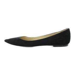 JIMMY CHOO パンプス 37 24cm 黒 ブラック ポインテッドトゥ フラットヒール 無地 /RI OS